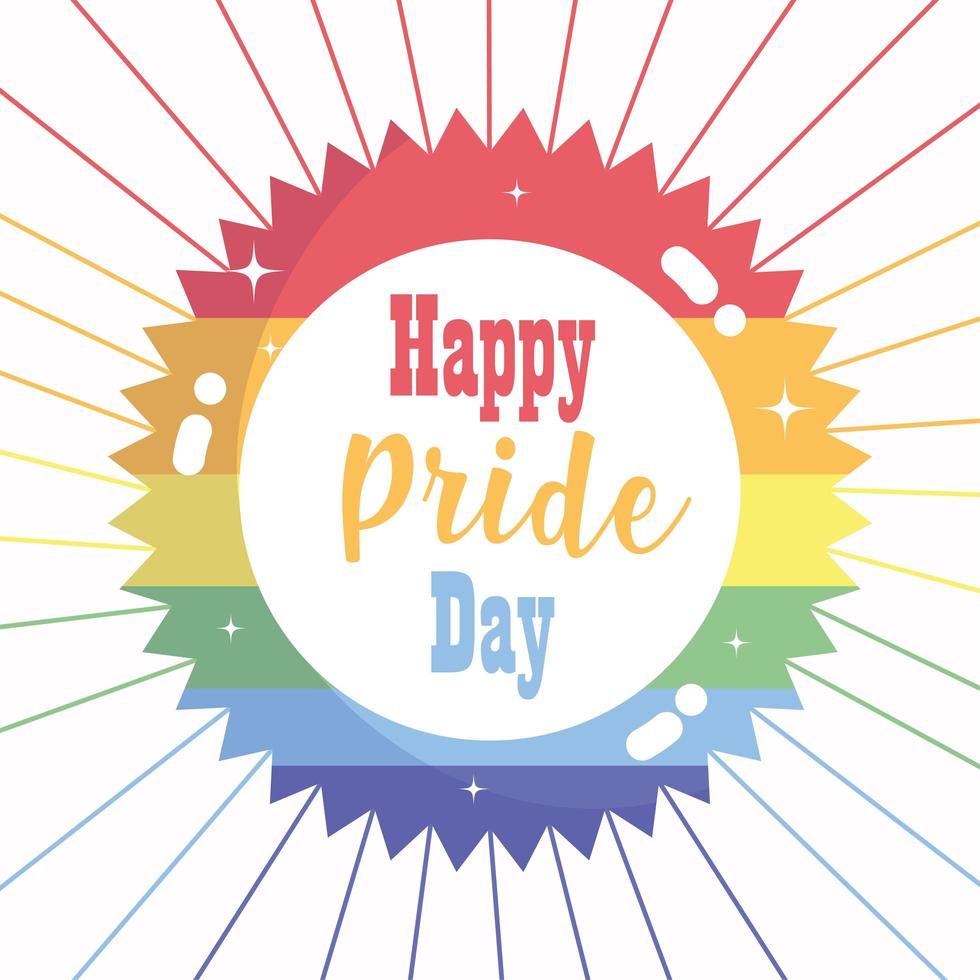 Happy pride day rainbow star design  vector