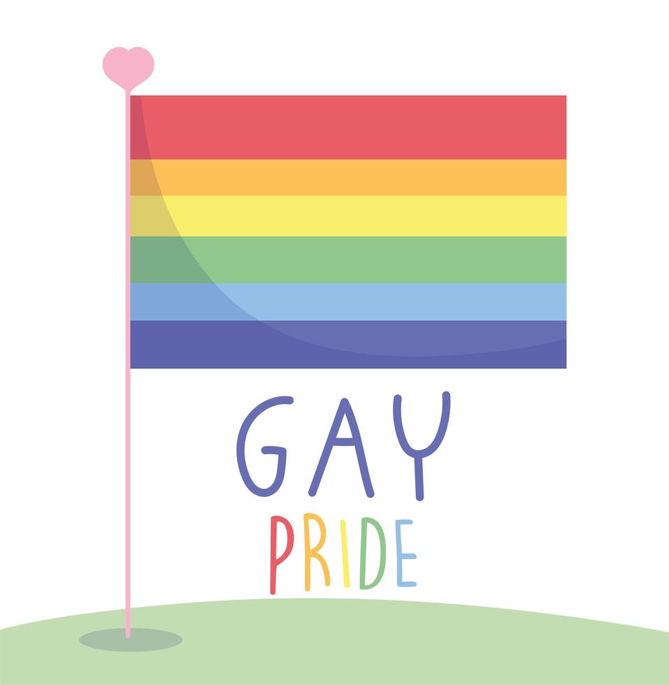 Happy gay pride day with rainbow flag  vector