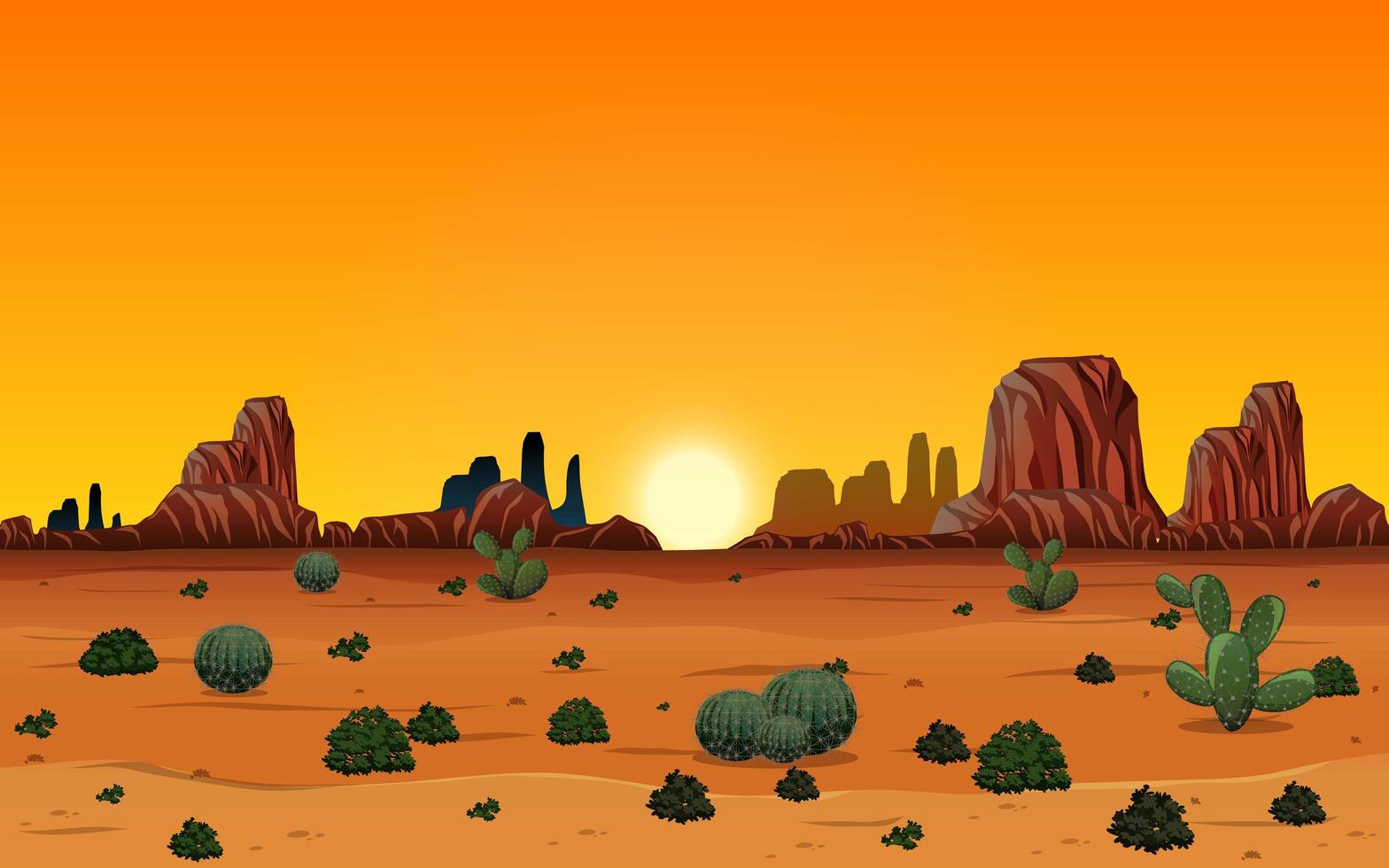 paisaje desértico salvaje en la escena diurna vector