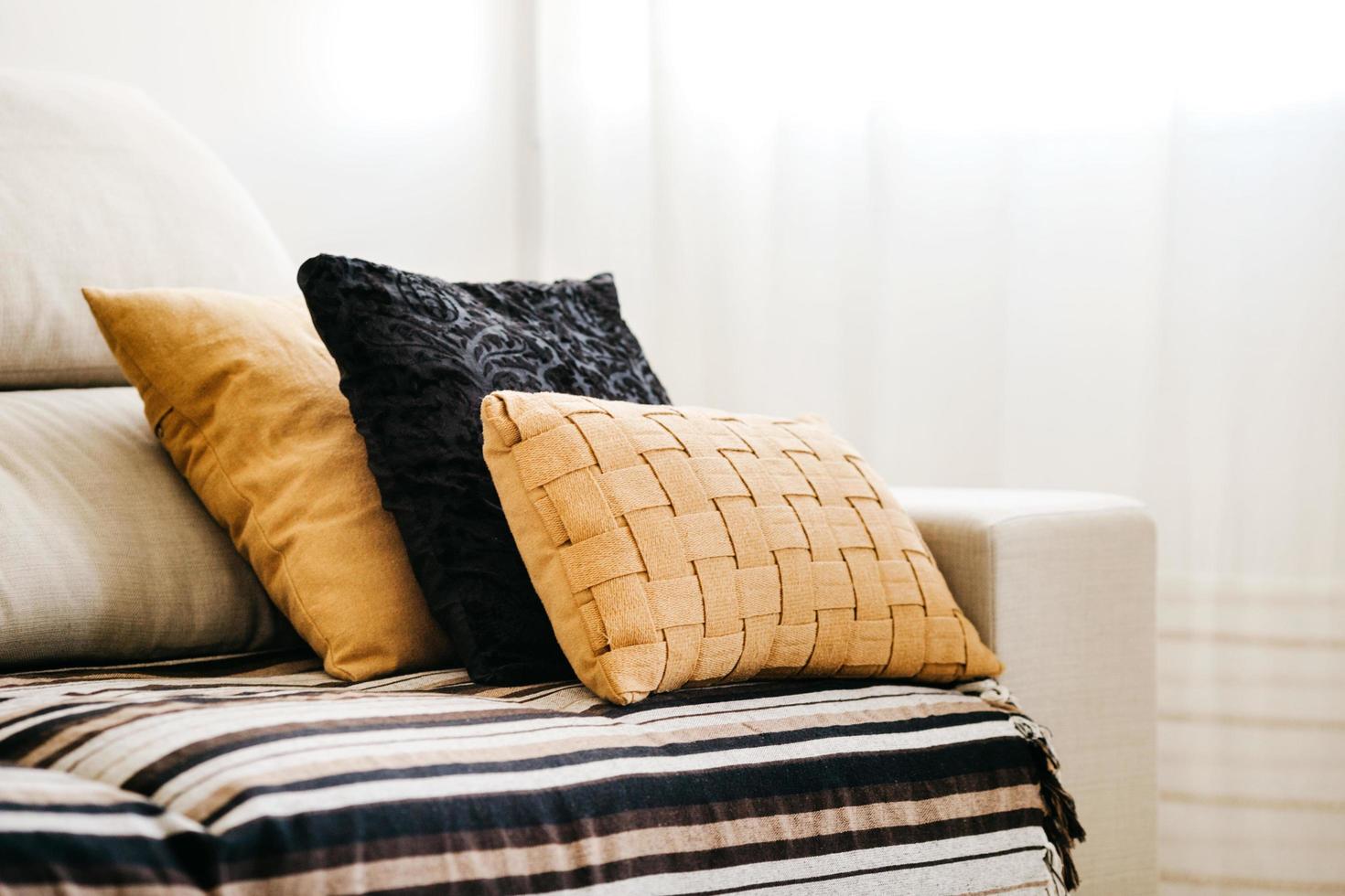 Pillows on sofa photo