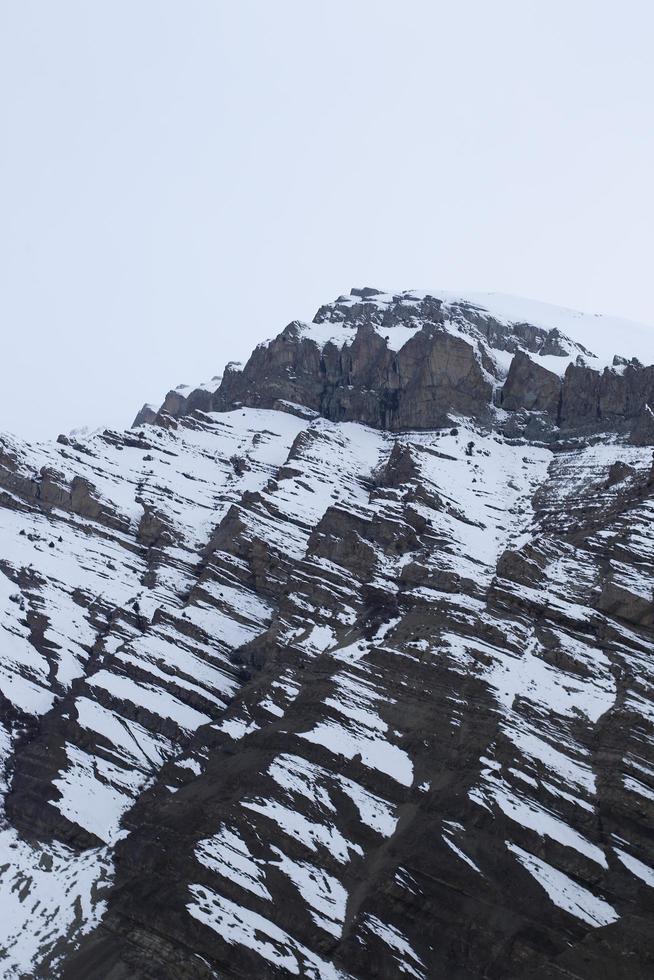 Snow on the mountains in winter photo