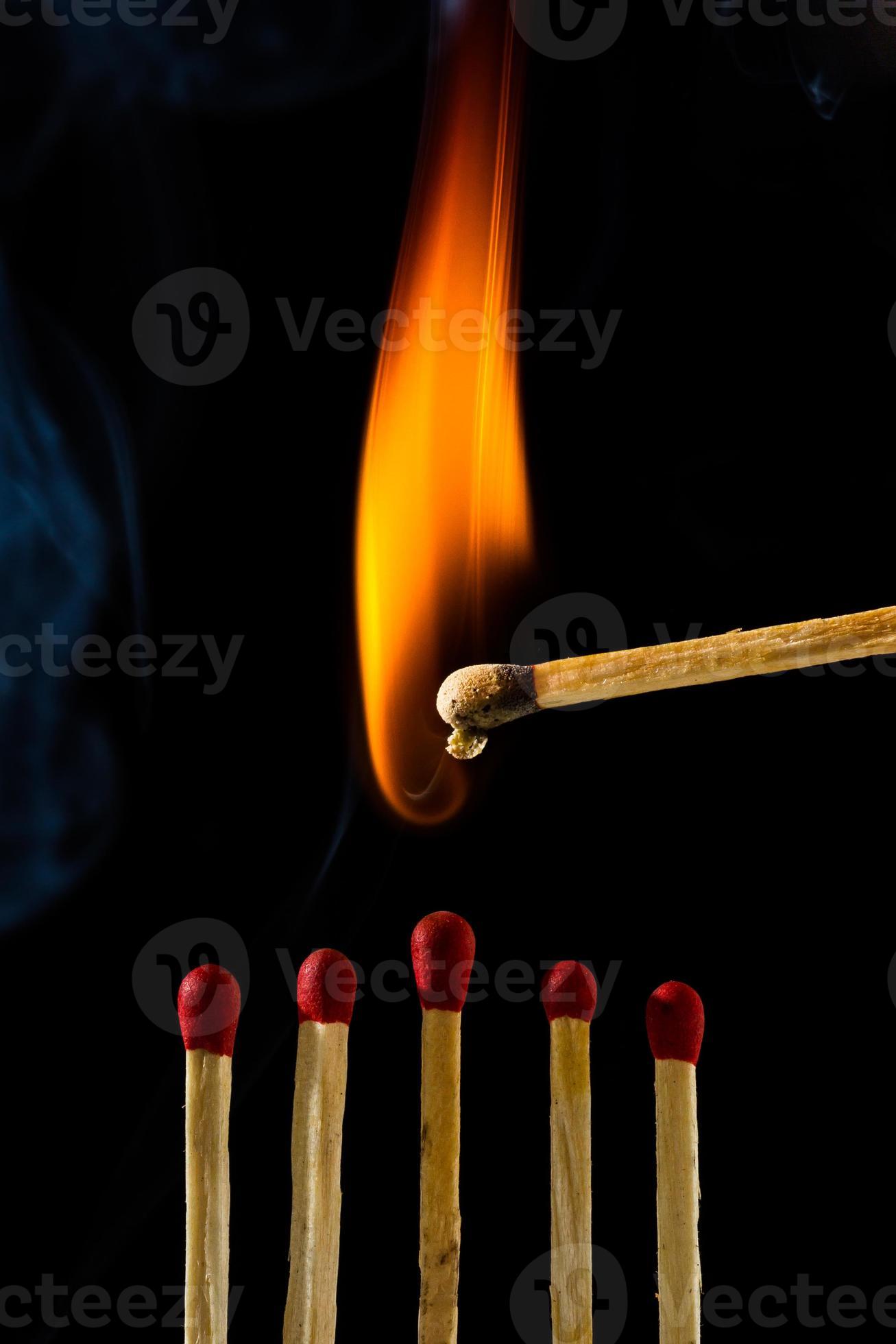 Burning matchstick 1399706 Stock Photo at Vecteezy