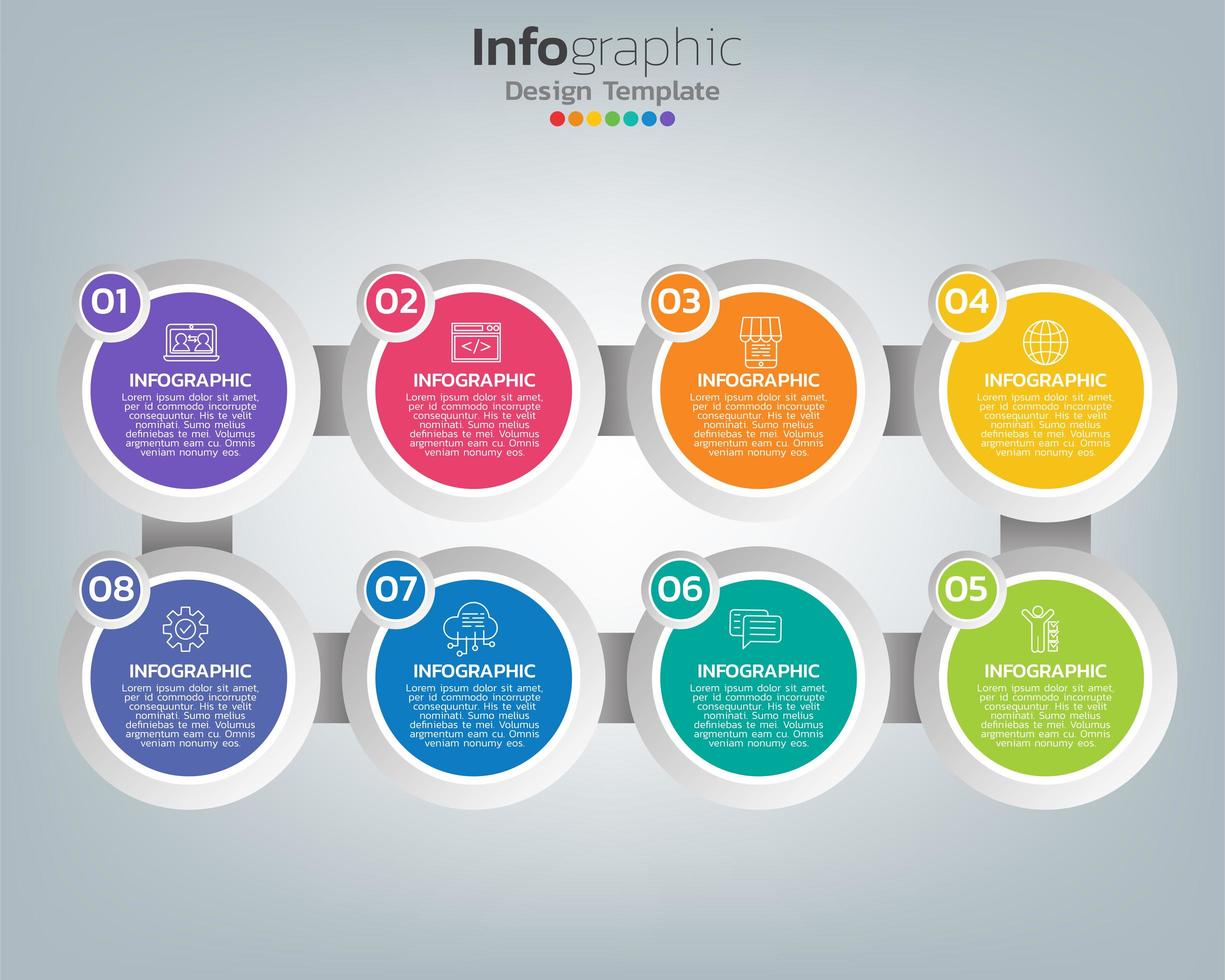 Gráfico de proceso de infografía abstracta con elementos vector