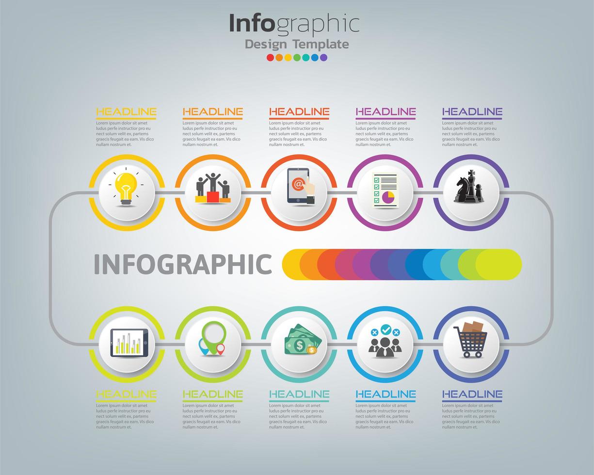 Abstract infographic process chart with elements vector
