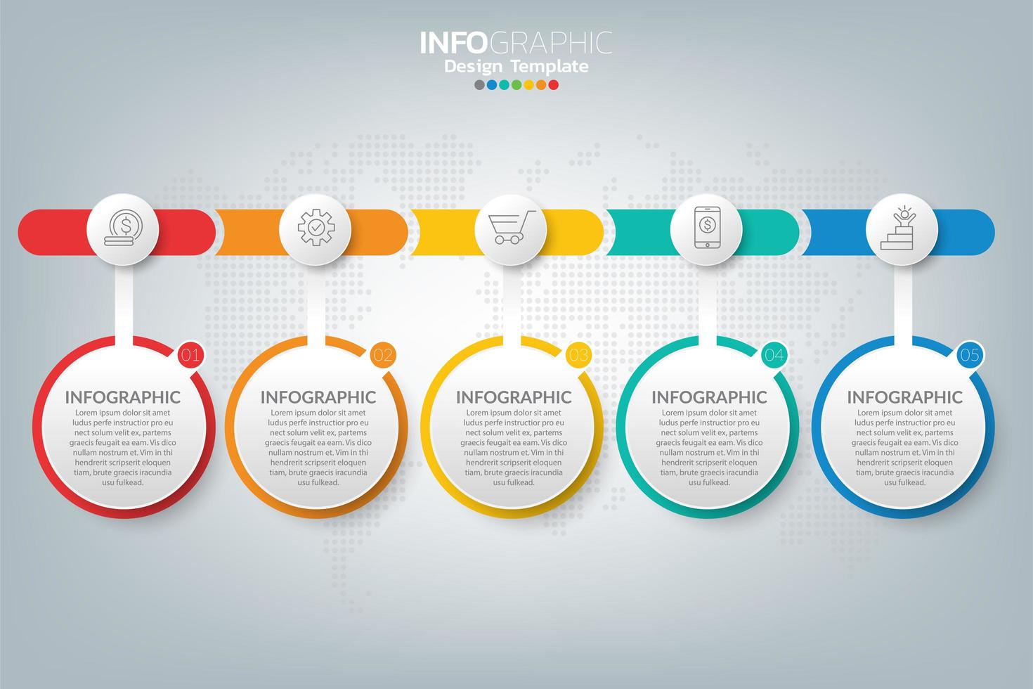 Infographic template and icons. Business concept with processes. vector