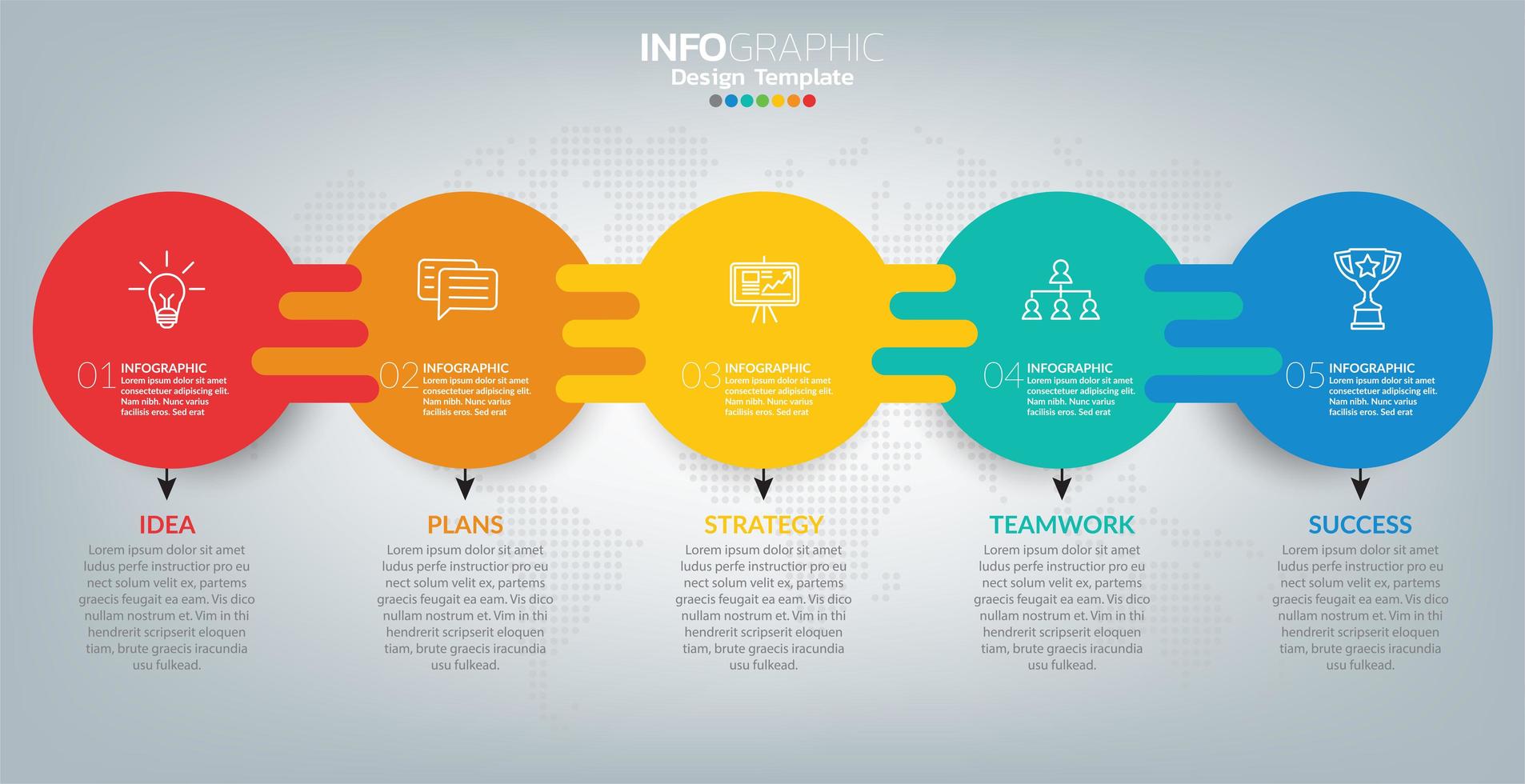 infografías para negocios con concepto de éxito vector