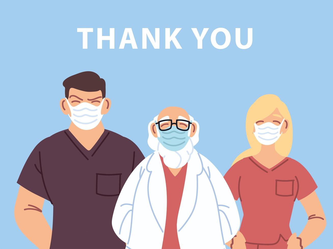 Thank you doctor and nurses design vector