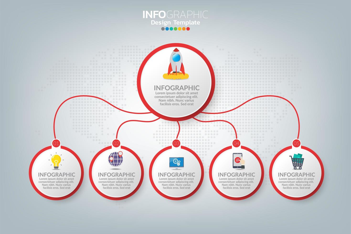 Infographic template and icons. Business concept with processes. vector