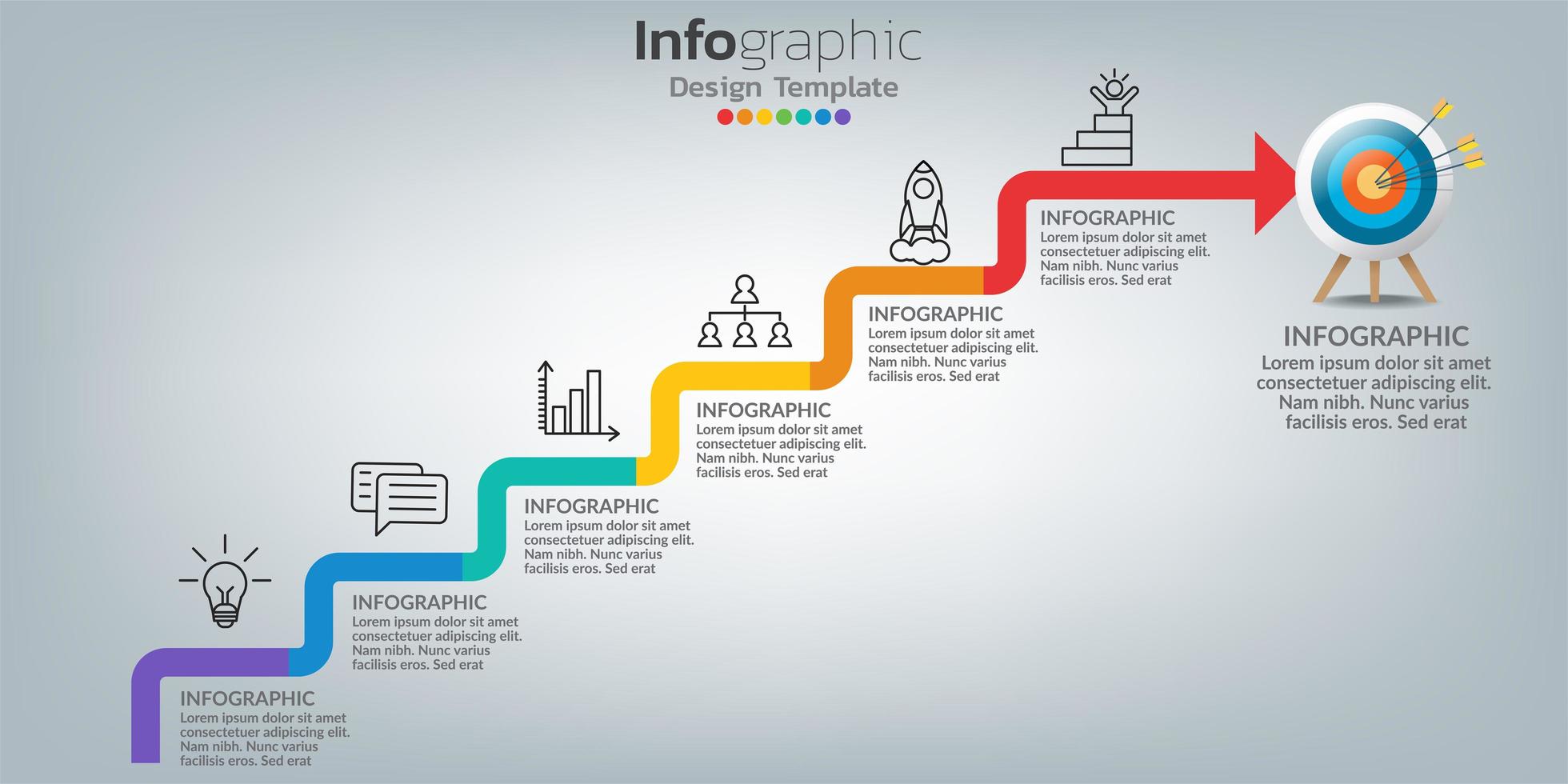 Success infographic template with stair steps vector