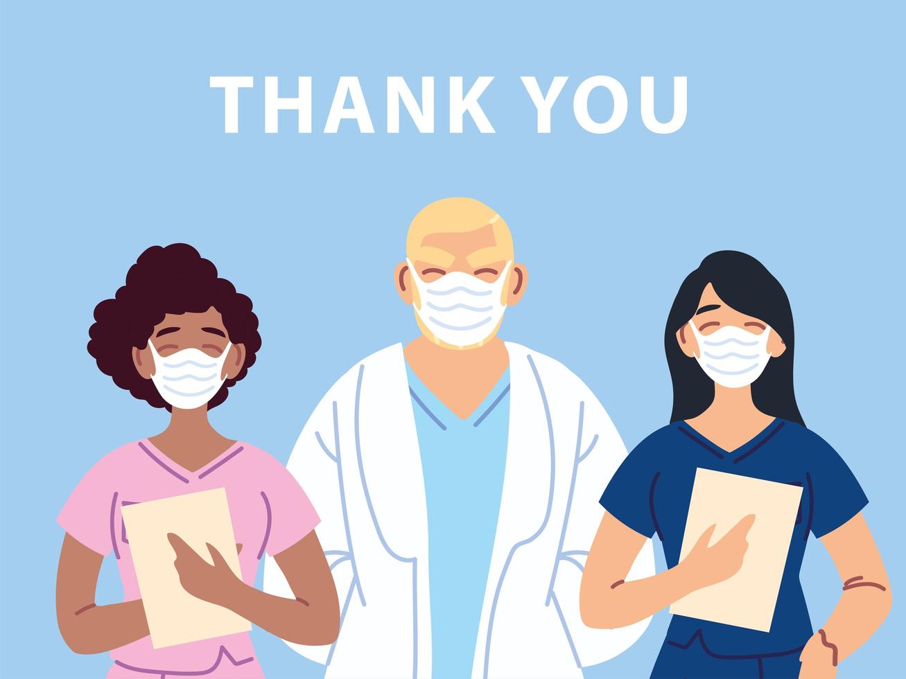 Thank you doctor and nurses poster design vector