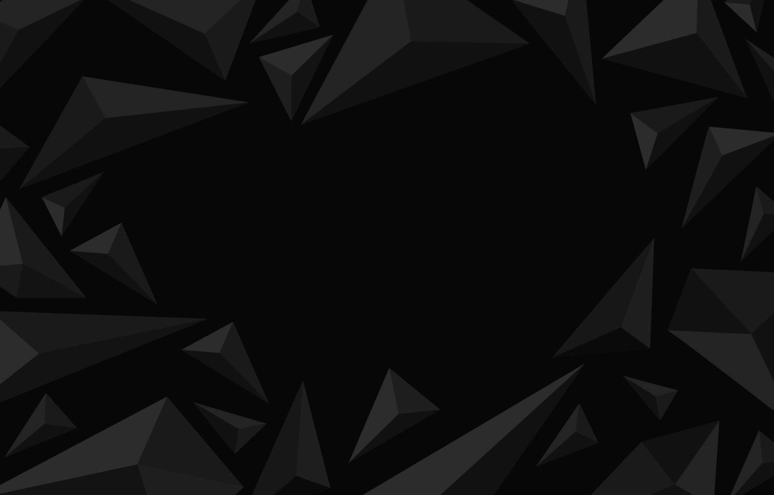 Abstract polygonal shape black background vector