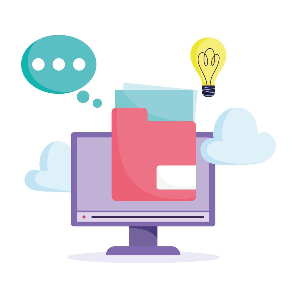 Online education concept with computer screen vector