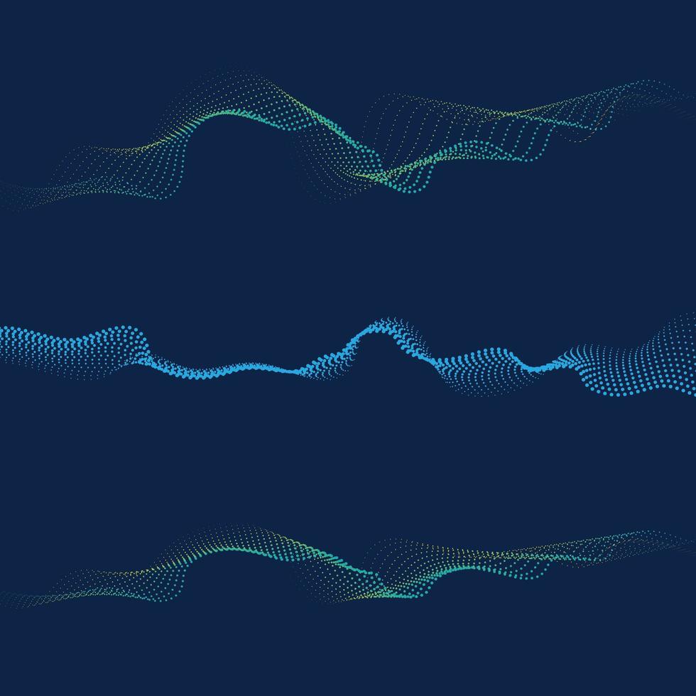 Abstract digital wave of particles flow vector