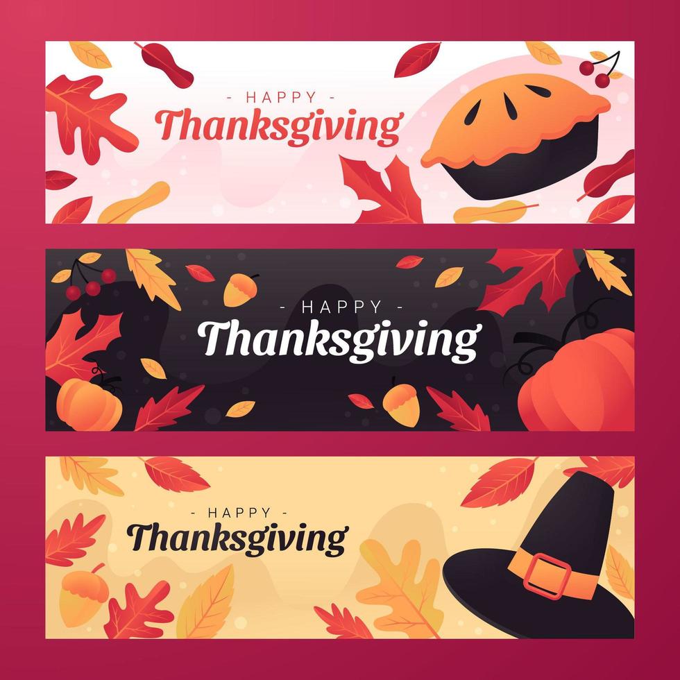 Happy Thanksgiving day set vector