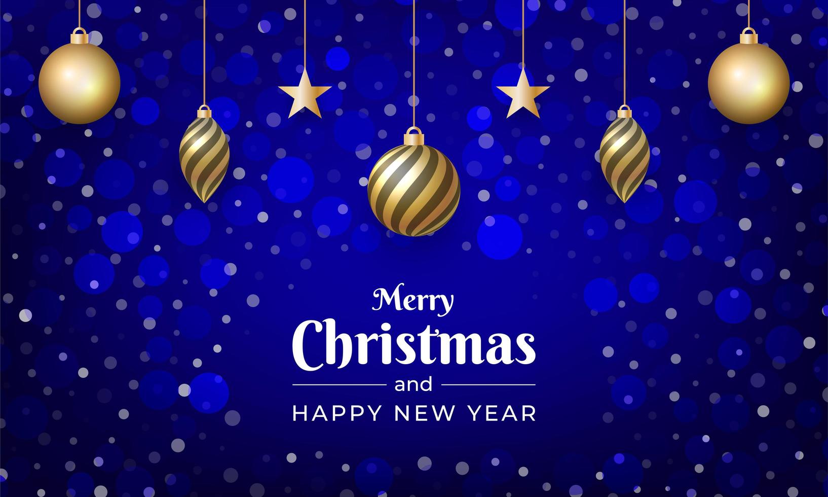 Merry Christmas with blue color and snow effect vector