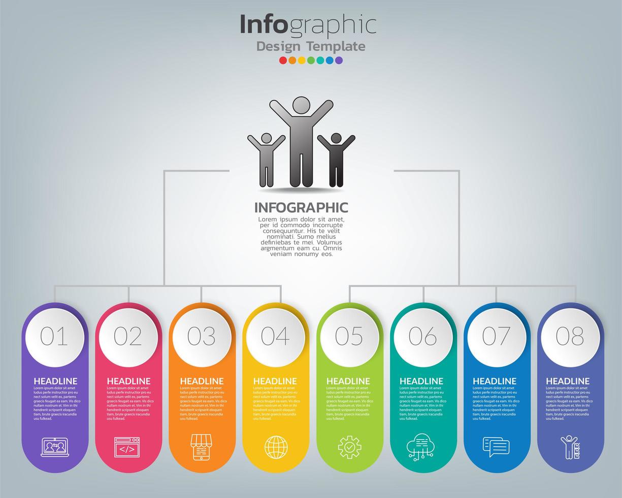 Plantilla de infografía de línea de tiempo con iconos en concepto de éxito vector