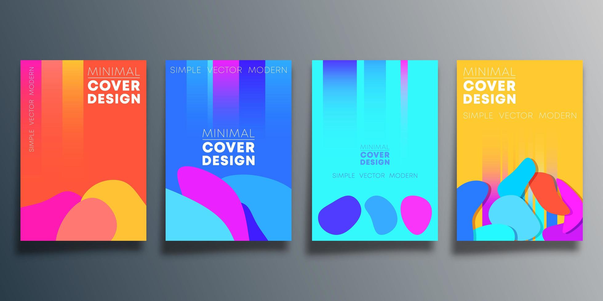 Set of abstract poster designs with blob shapes vector