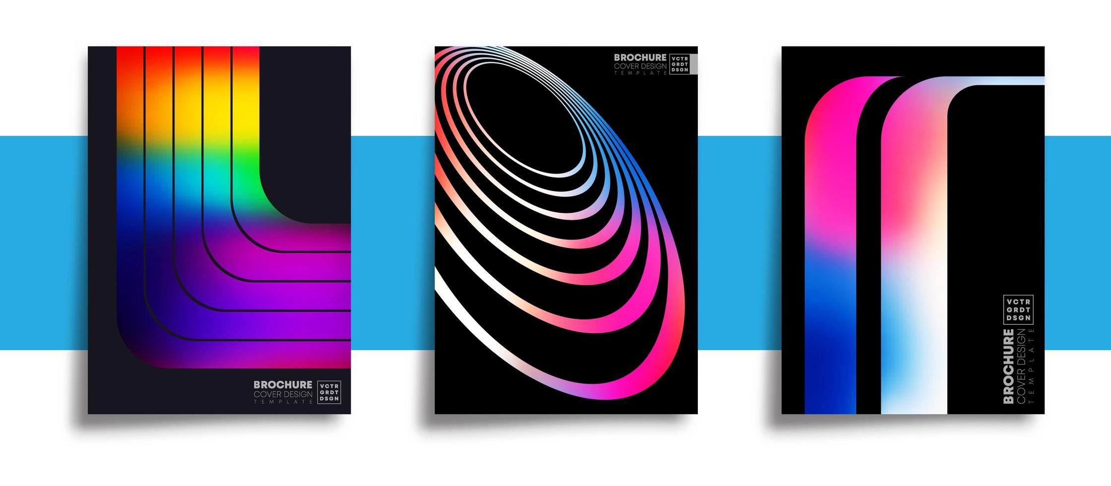 Set of abstract multicolor design posters vector