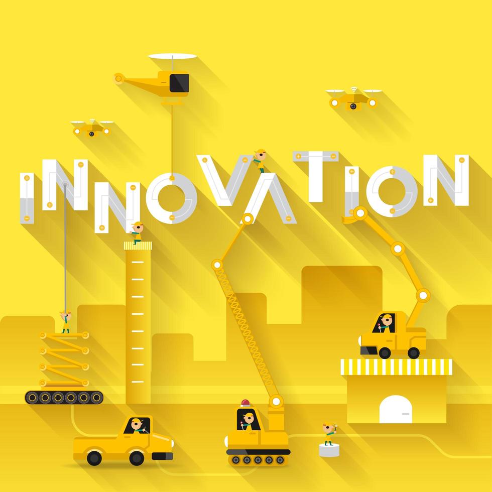 Construction site crane building Innovation text vector