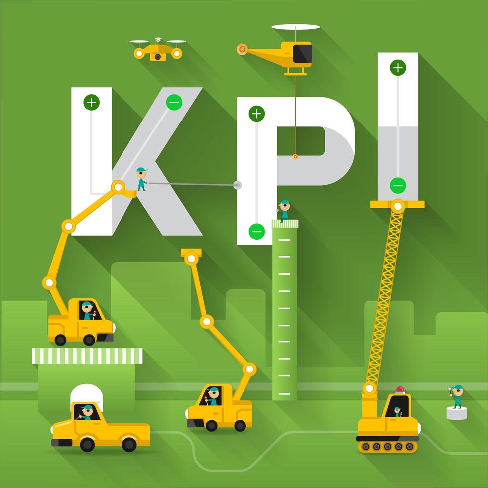 Construction site crane building KPI text vector