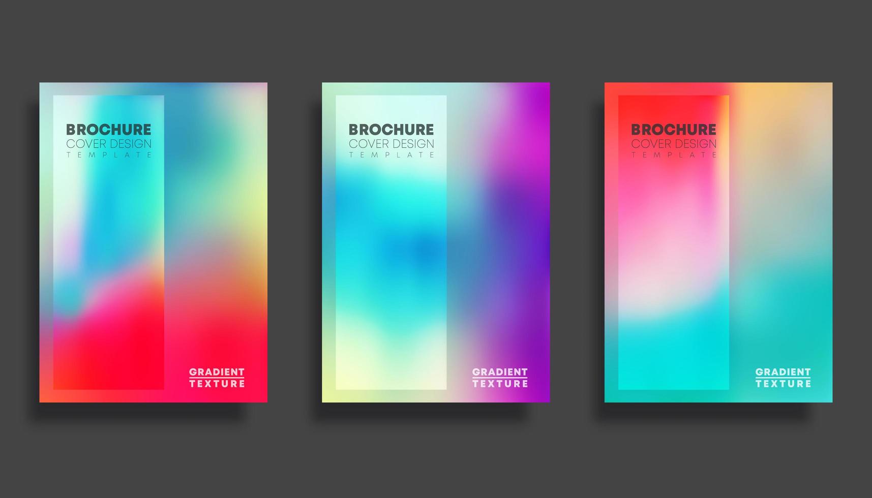 Colorful gradient blur cover template sets vector