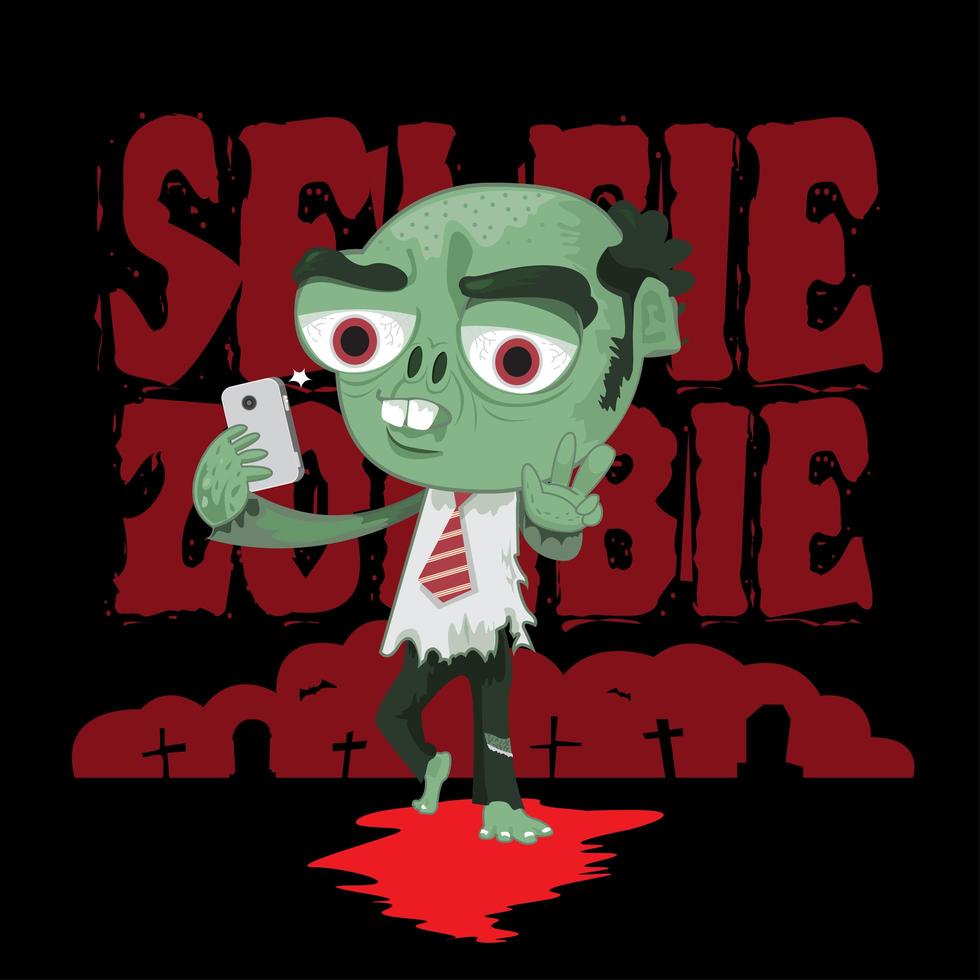 Zombie salaryman taking selfie vector