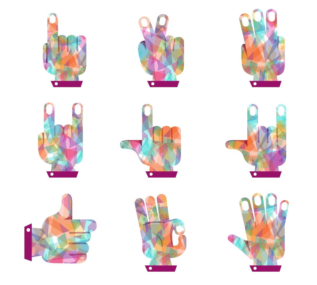 Hand colorful shape diamond vector