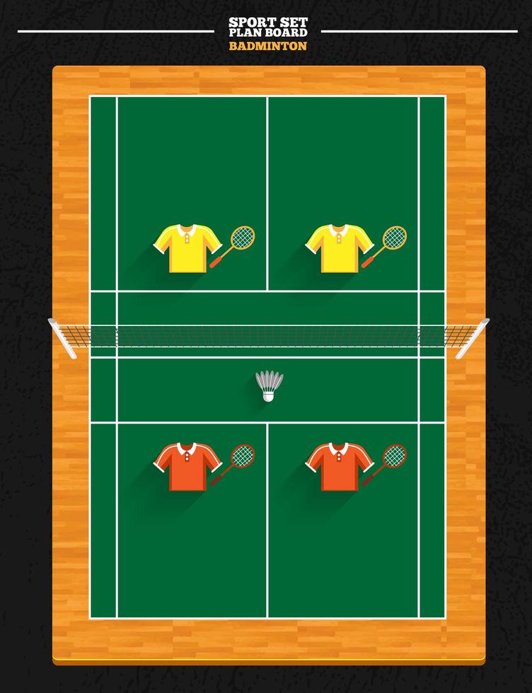 Badminton and court vector