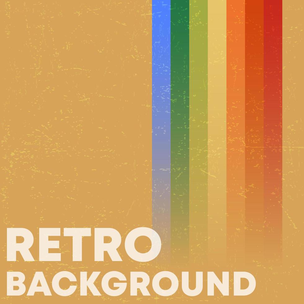 Retro grunge texture background with vintage colored stripes vector