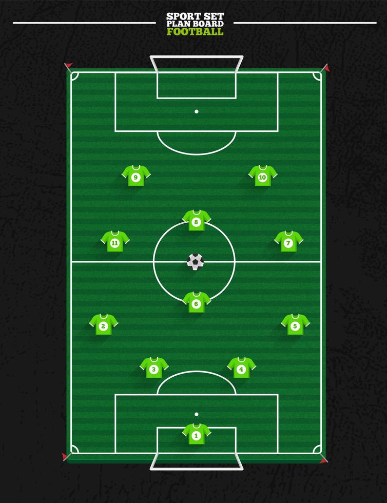 formación de estrategia de fútbol vector