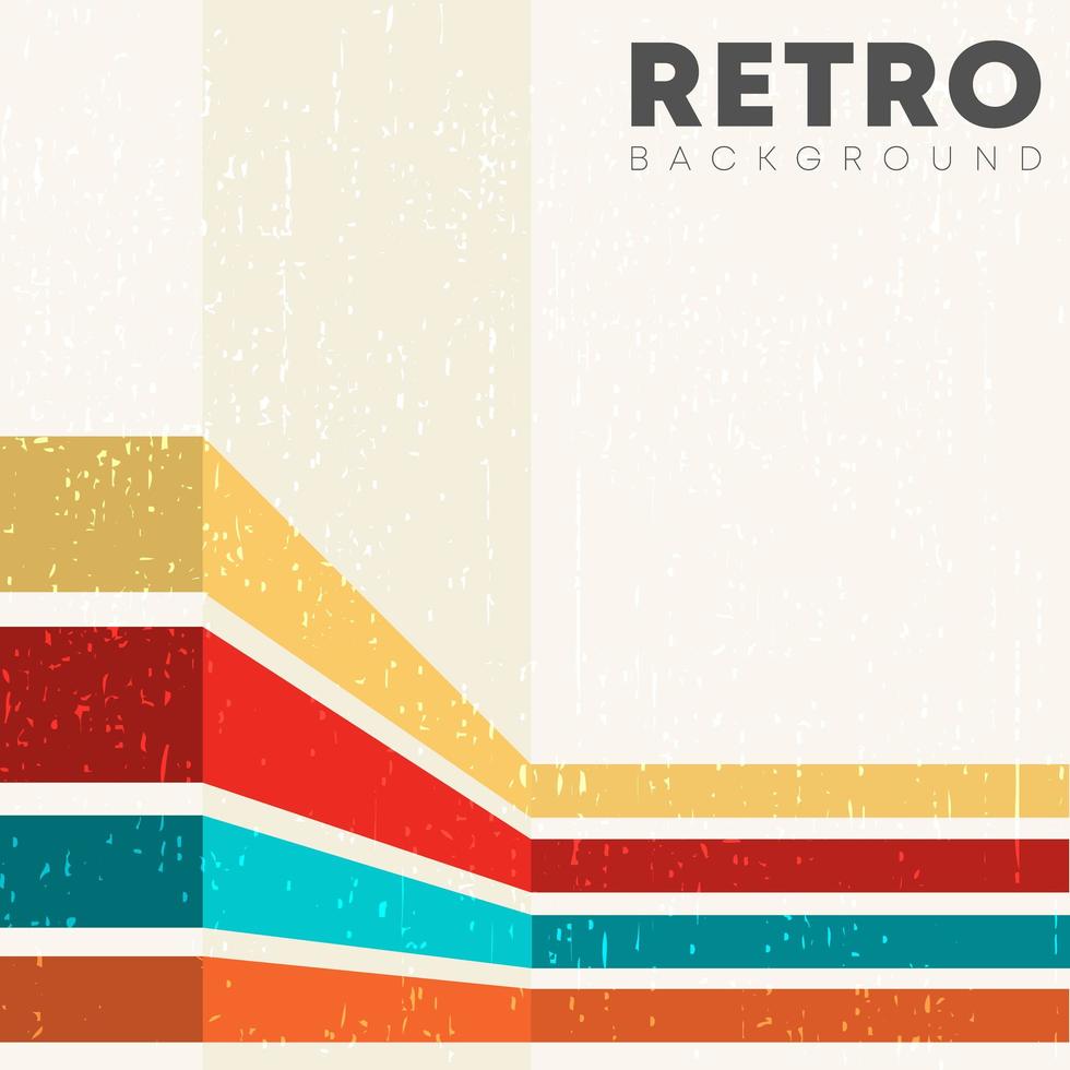 Linear background with retro texture and colored stripes vector