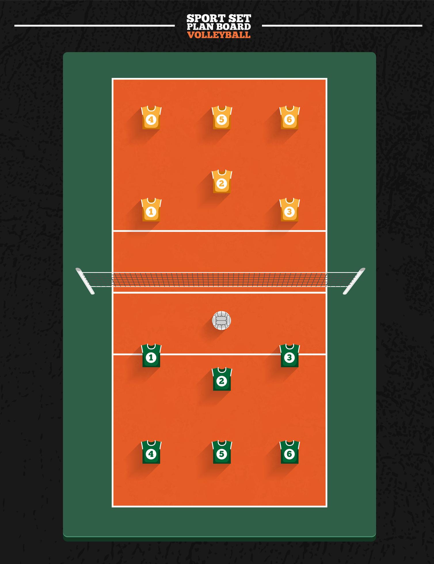 Volleyball Court with player position 1401906 Vector Art at Vecteezy Volleyball Court with player position 1401906 Vector Art at Vecteezy