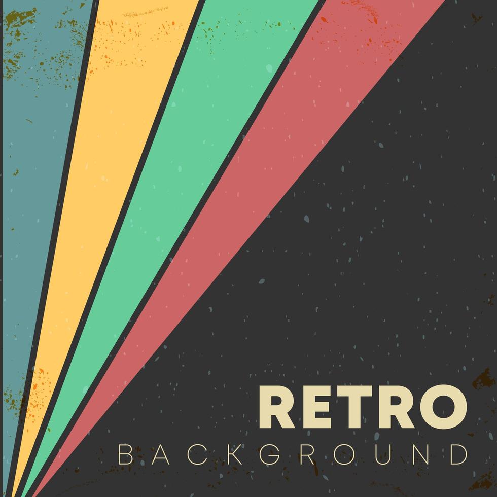 Linear background with retro texture and colored stripes vector