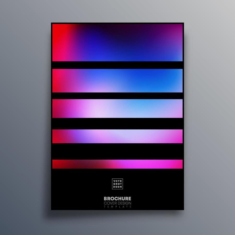 Poster with colorful gradient lines template vector