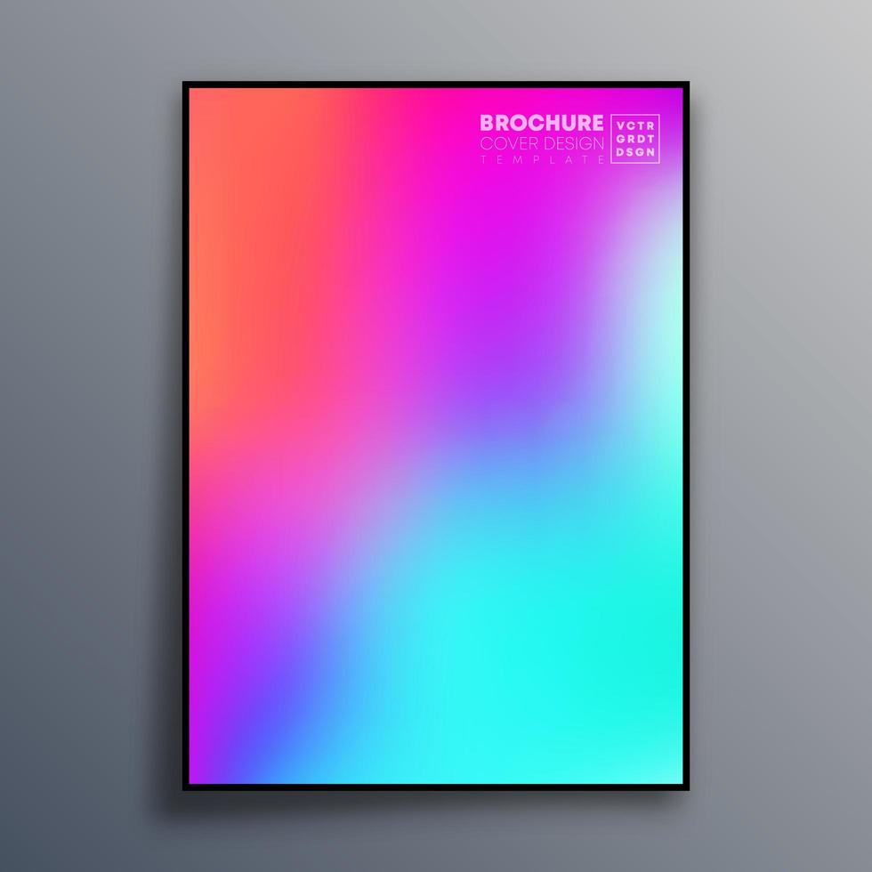 Abstract poster design with colorful gradient texture vector