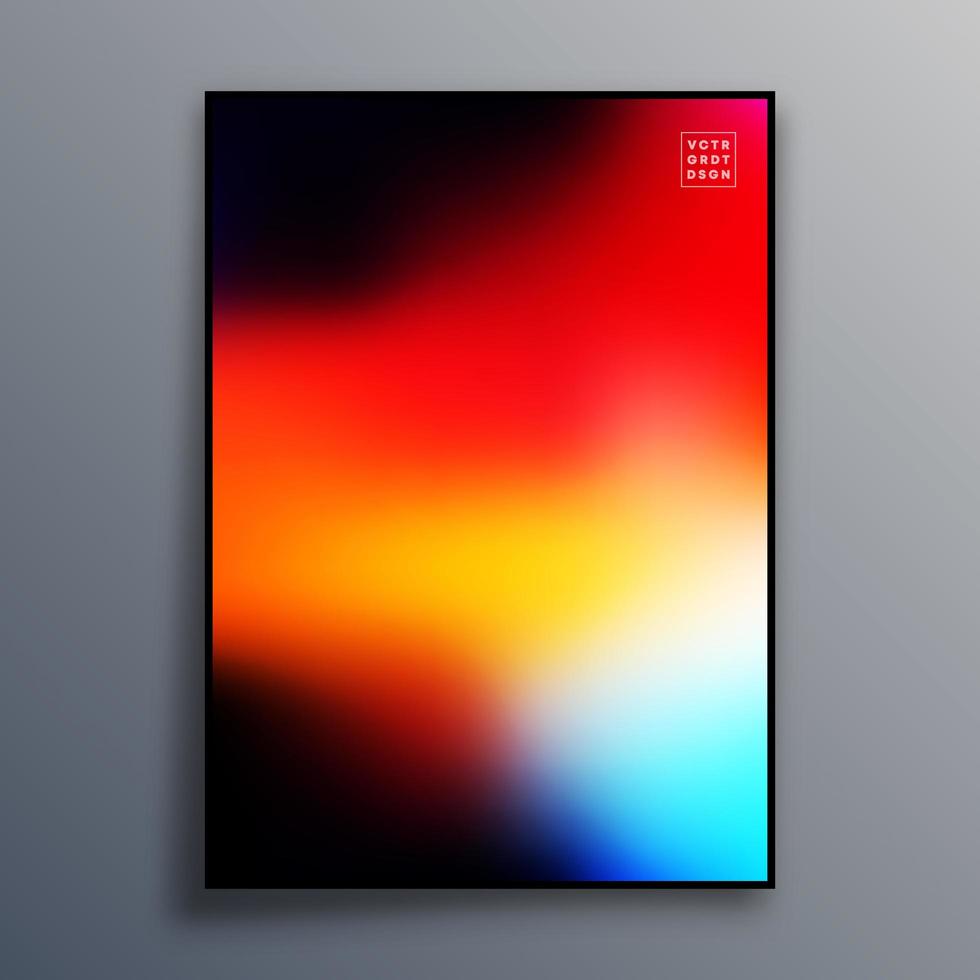 Poster template design with colorful gradient texture vector