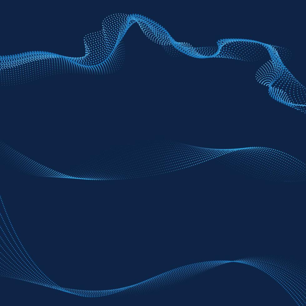 Abstract digital wave of particles flow vector