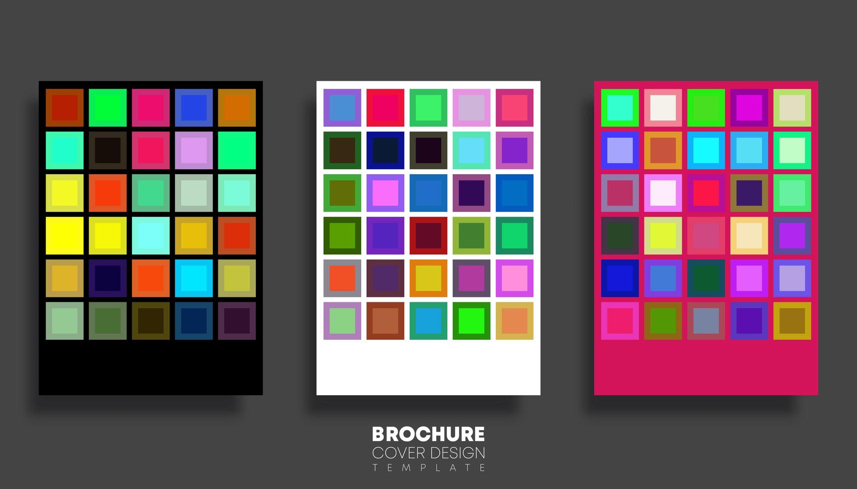 Set of backgrounds with multi colored squares vector