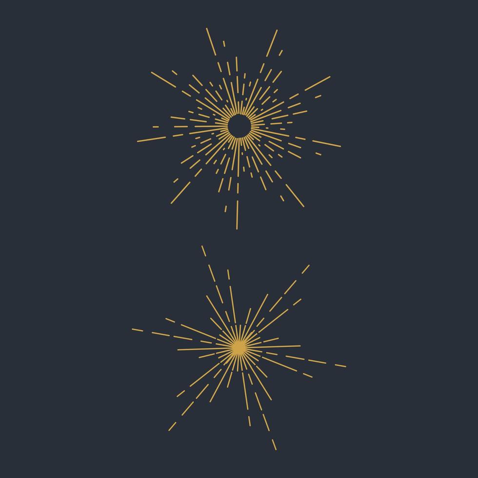 Sunburst icon set vector