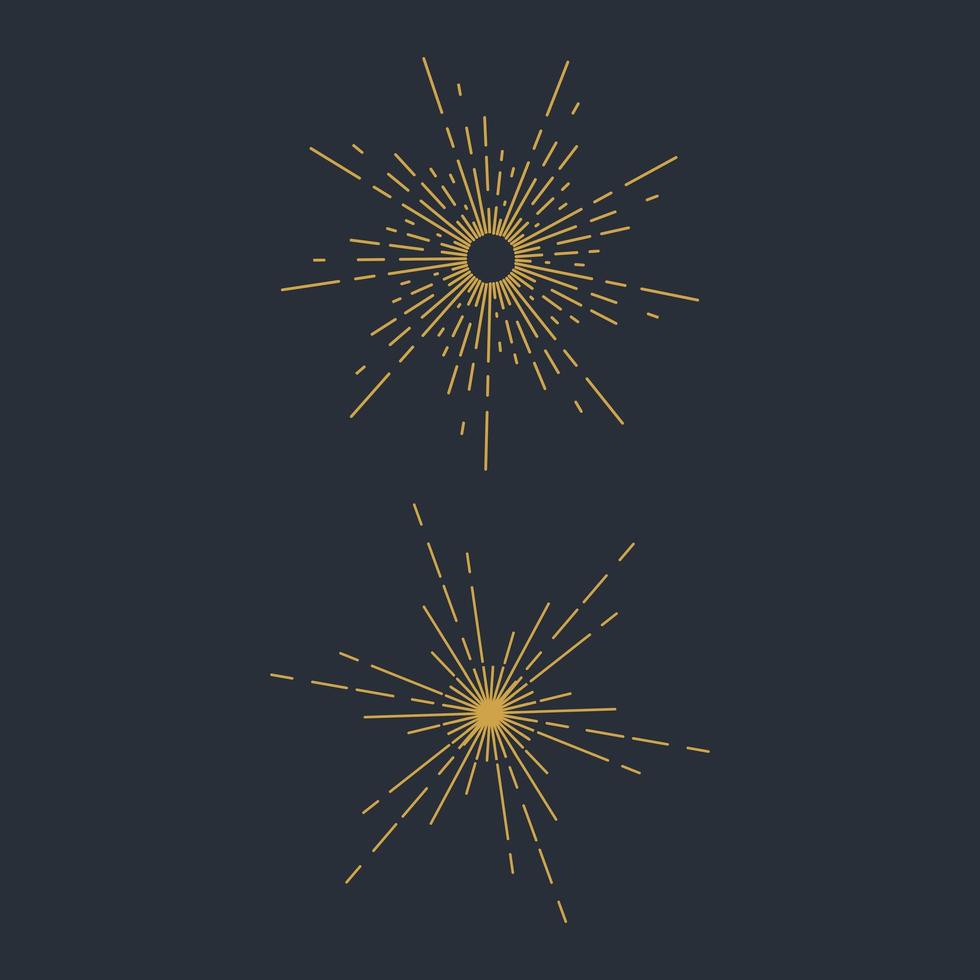 Sunburst icon set vector