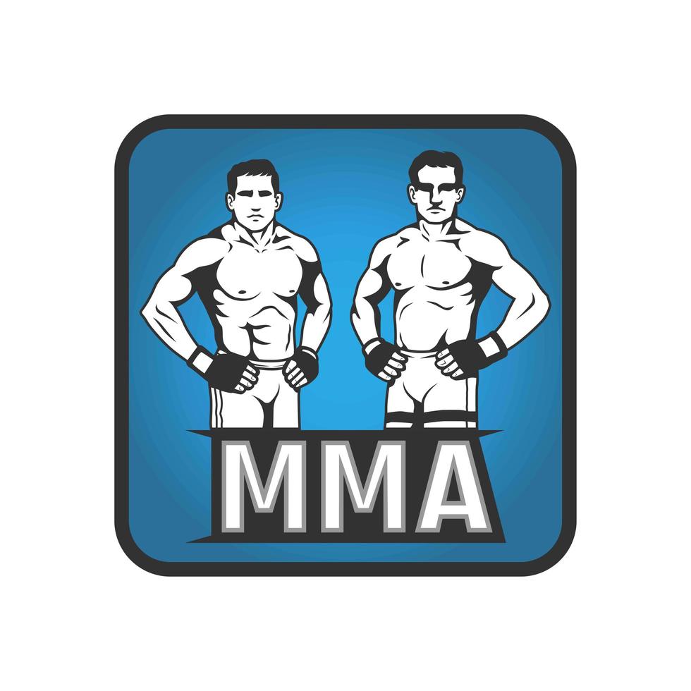 diseño de pie dos luchadores de mma vector