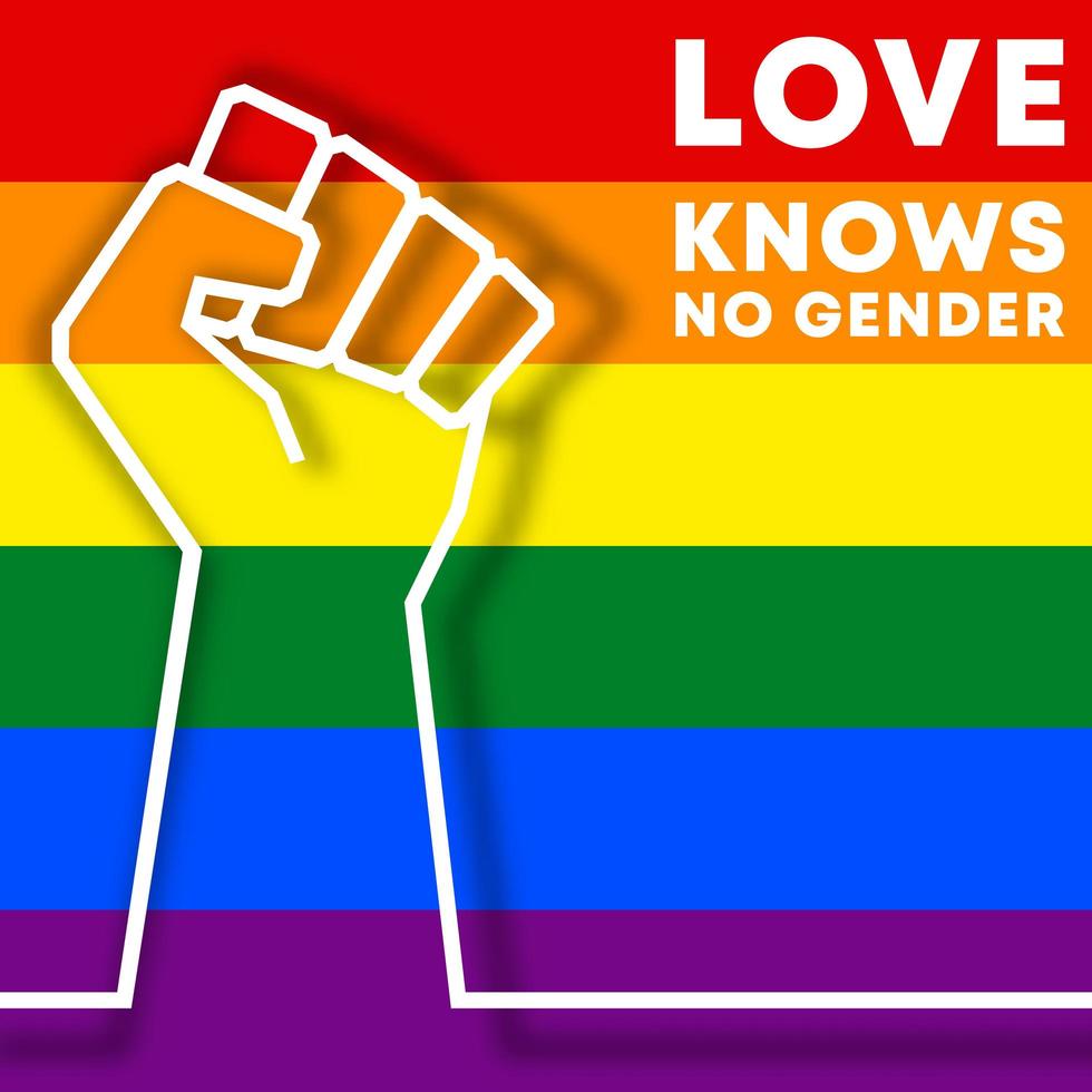 Love knows no gender. LGBT typography design vector