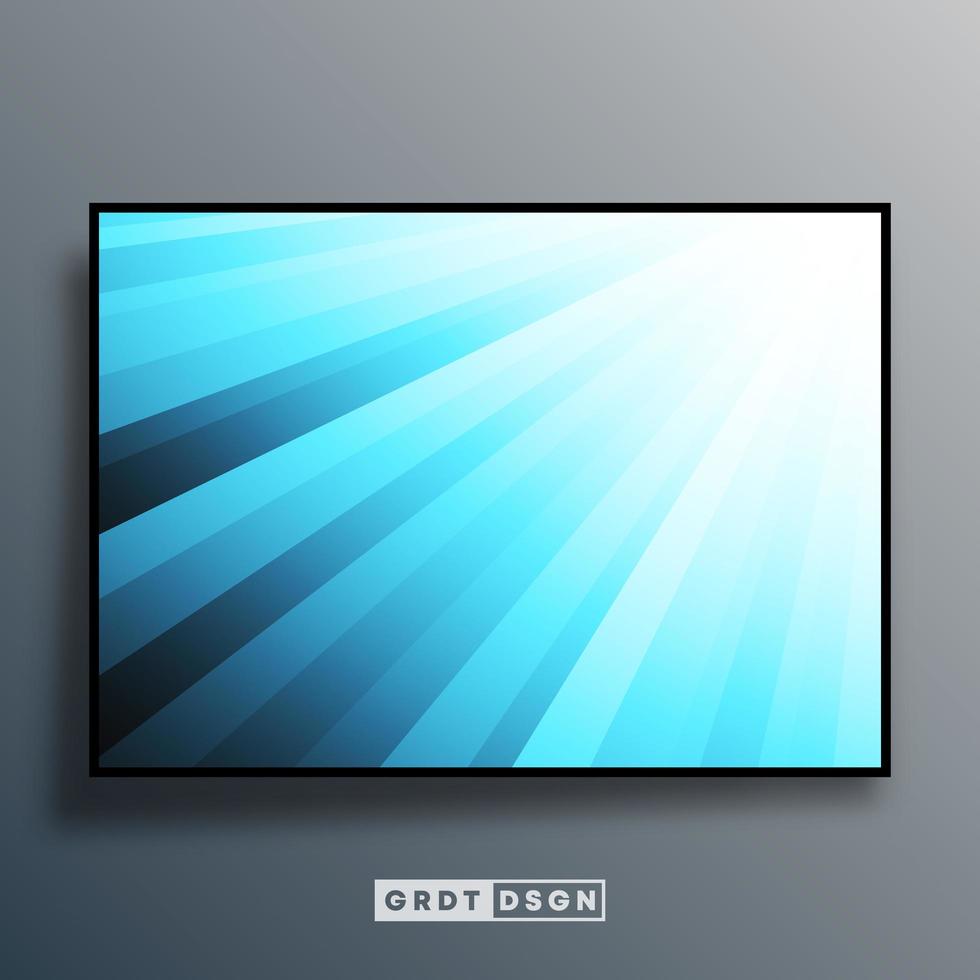 Background template with blue gradient rays vector