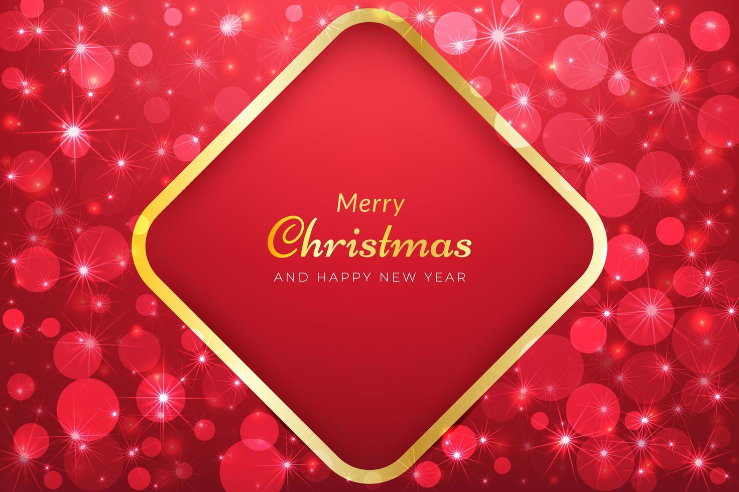 Red christmas background with sparkling snow effect vector