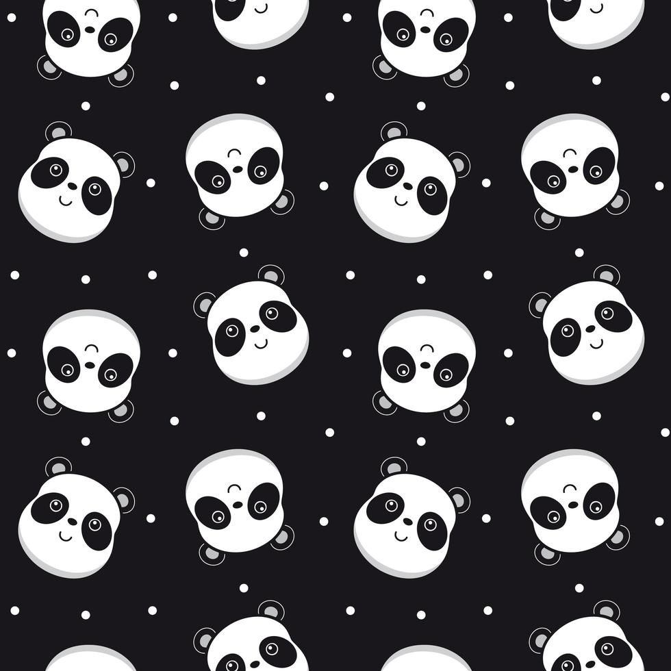 Panda face pattern vector