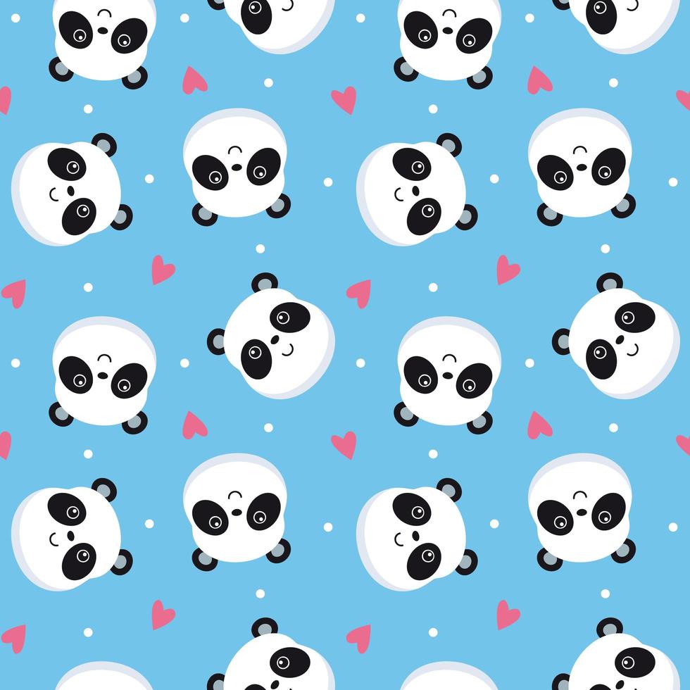 Panda face pattern vector