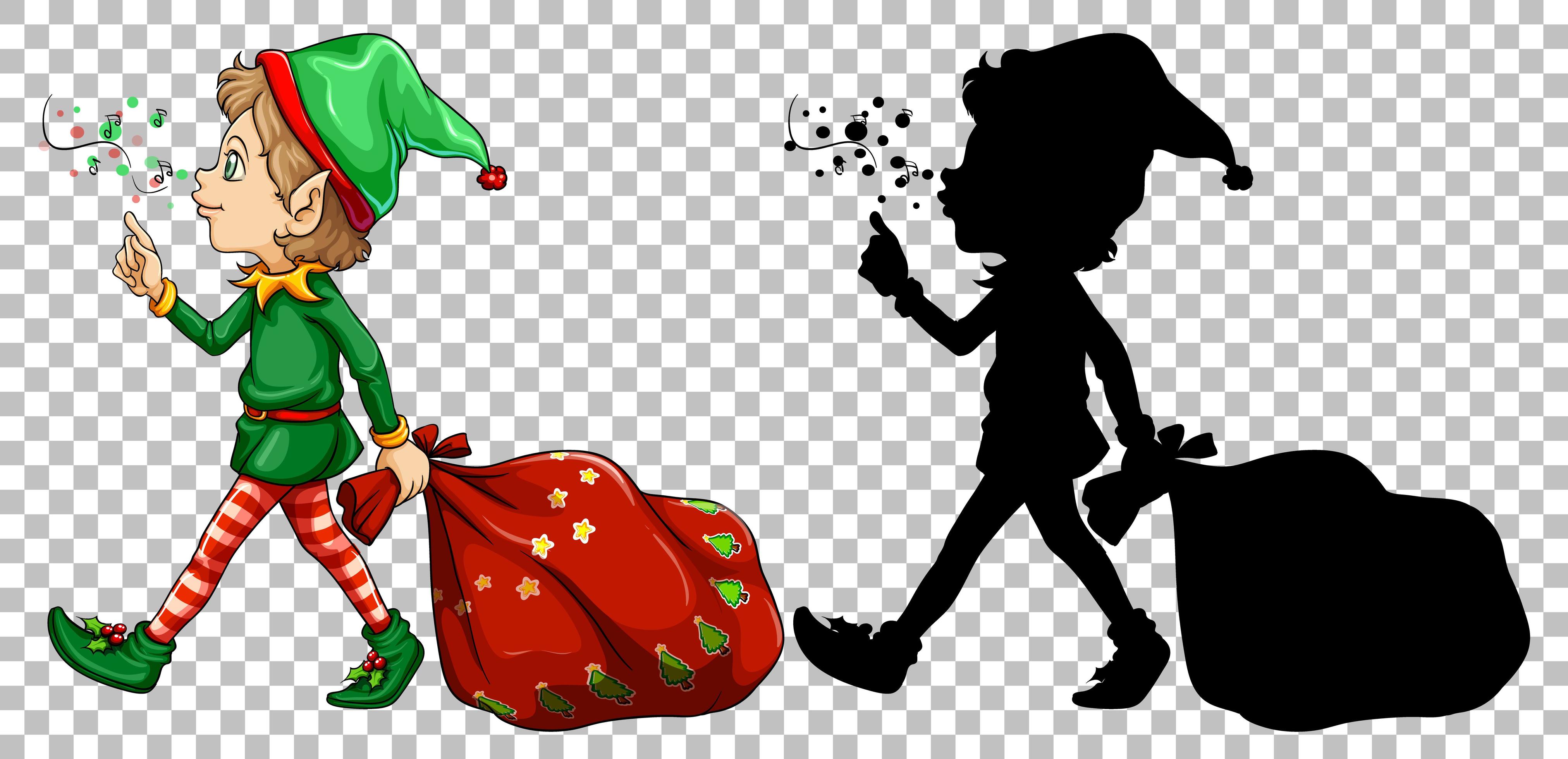 Elf and its silhouette 1402034 Vector Art at Vecteezy