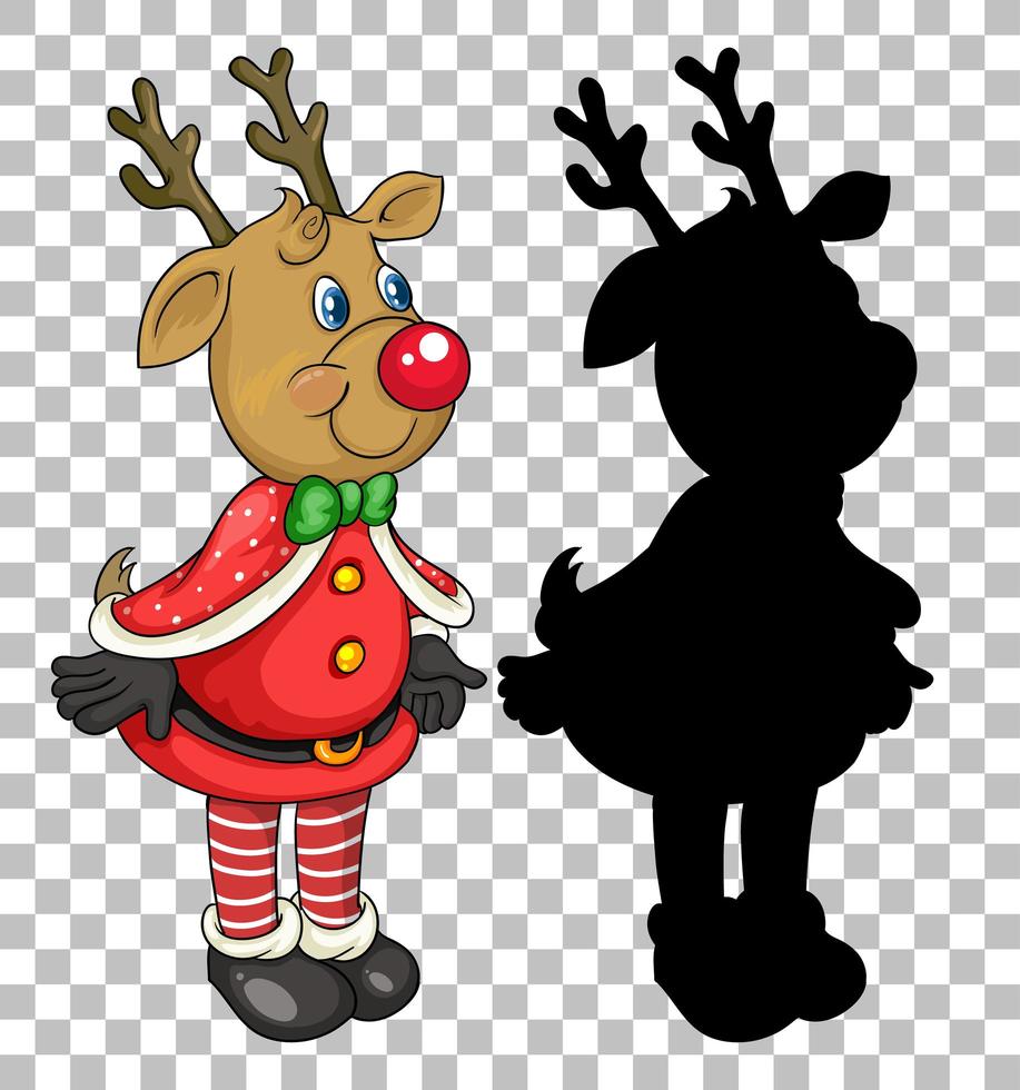 Xmas deer cartoon character vector