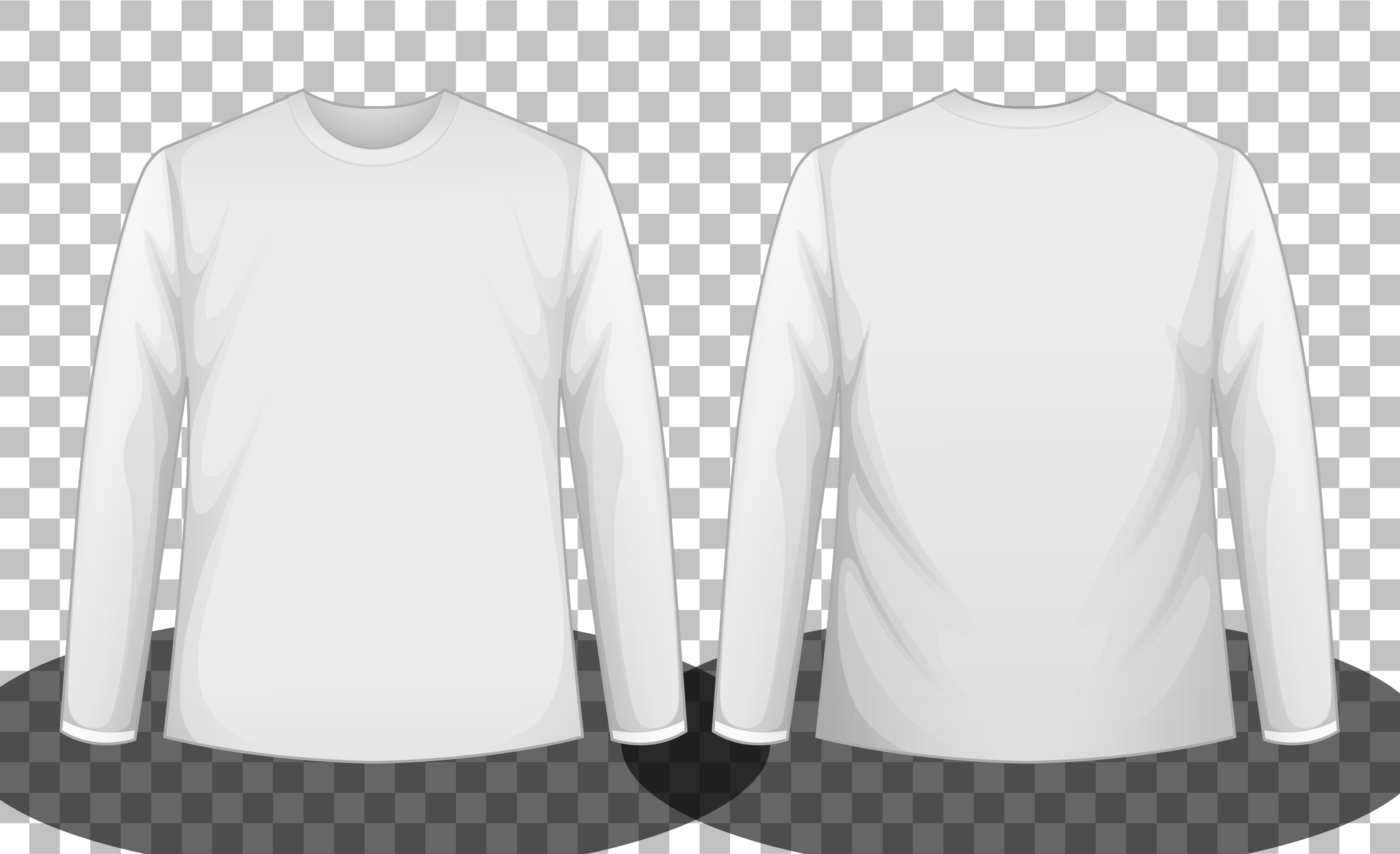 Download White Long Sleeve T Shirt Front And Back Side 1402068 Download Free Vectors Clipart Graphics Vector Art