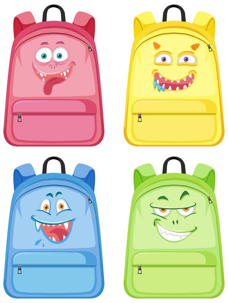Isolated backpack on white background vector